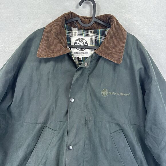 Vintage Smith & Wesson Jacket Mens XL Green Waxed Barn Field Coat 90s - Picture 6 of 16